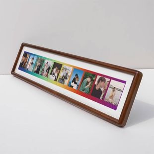 实木相框拍立得相纸彩虹宽幅5寸相框框架mini3寸摆台挂墙情侣多张