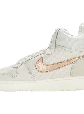 Nike耐克浅色高帮板鞋女鞋软底休闲鞋pu厚底防滑复古运动鞋DR2948