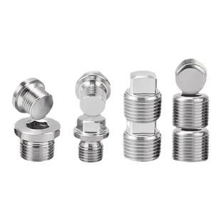 304不锈钢外六角法兰带垫油塞2分4分6分1寸m8m10m12m16内六角堵头