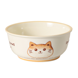美特隆吐司猫陶瓷碗盘釉下彩餐具家用可爱奶油风米饭碗卡通泡面碗
