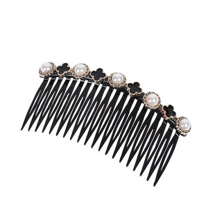 珍珠发梳网红新款刘海梳碎发整理神器盘发梳子插梳颅顶后脑勺发饰