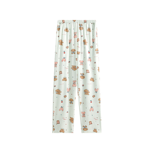 芬腾服饰纯棉孕妇睡裤春秋不勒肚长裤女可调节月子产后单裤家居裤