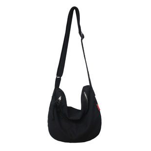 日系潮牌斜挎包男士帆布包休闲百搭慵懒风学生上课大容量单肩包女