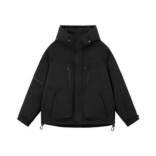 凯施迪短款连帽羽绒服男秋冬新品潮牌微宽休闲白鸭绒保暖带帽外套