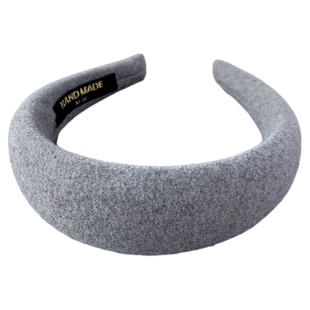 高级感驼色羊毛绒高颅顶宽发箍毛呢厚海绵头箍显脸小2025秋冬头饰