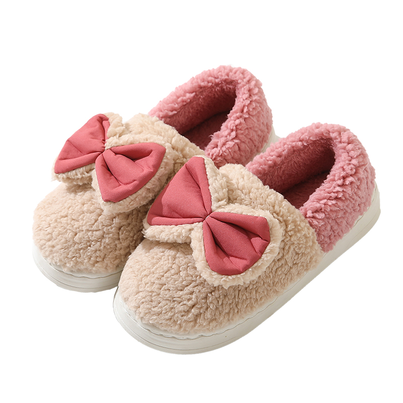 冬季情侣棉拖鞋女包跟居家居加厚底防滑保暖毛拖鞋家用室内棉鞋男