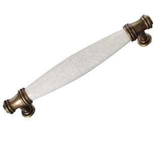 128陶瓷裂纹拉手把手锌合金橱柜柜门厨房衣柜抽屉欧式田园送螺丝