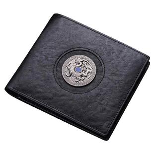 七匹狼男士钱包长款真皮大容量横款钱夹男潮款龙图腾皮夹2026新款