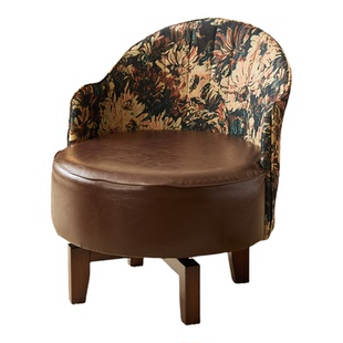 家用单人沙发实木休闲椅子客厅阳台旋转座椅久坐沙发椅卧室靠背椅