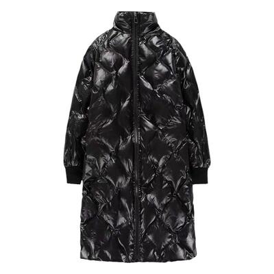 羽绒中长款立领亮面过膝棉袄外套