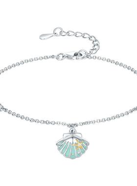 周六福S925银女缤纷海贝手链手串百搭时尚送女友本命年礼物