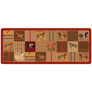 范居态度驰岁骏马承福厨房专用地垫防滑防油红色高级感2026新款