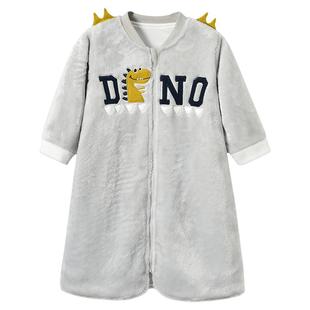 儿童睡袍冬季宝宝睡衣珊瑚绒秋冬加厚童法兰绒浴袍男童加绒家居服