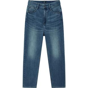 森柔|森马牛仔裤男冬季长裤弹力抓毛宽松直筒裤通勤时尚百搭裤子