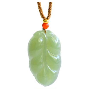 和田玉金枝玉叶吊坠青海料树叶玉佩项链挂件玉坠男女款玉石饰品