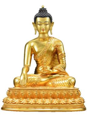 闯隆家用桌面铜器铜鎏金铜像摆件