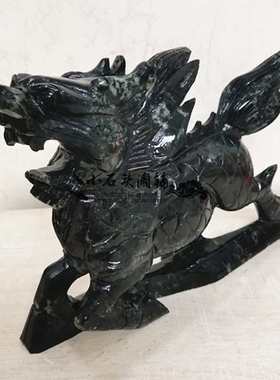 天然独山玉石麒麟纯手工桌面摆件居家客厅简约装饰朋友送礼工艺品