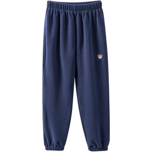 儿童睡裤珊瑚绒男童外穿家居裤奥粒绒女童秋冬摇粒绒裤子男暖暖裤