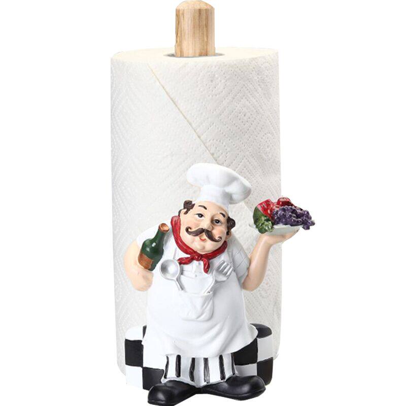 厨房纸巾架卷纸架子立式创意家用厨师餐厅免打孔欧式筒纸巾座挂式
