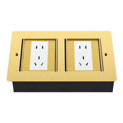 双联连体隐藏式地插座全铜地插