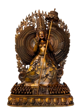 原创珍品大白伞盖母红铜62公分支持定制工艺品摆件