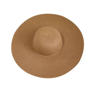 加大帽檐草帽大头围防晒帽海边法式编织度假风遮阳太阳帽大码大号