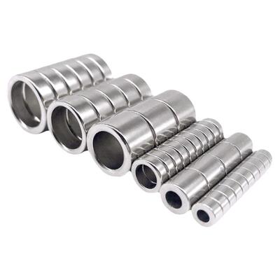 圆环形型磁铁强磁力高强度铷钕铁硼带孔吸铁石直孔大小磁环可定做