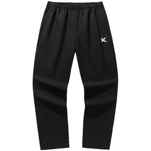 安踏KT梭织运动长裤男2025冬季新款加绒保暖防泼水跑步训练直筒裤