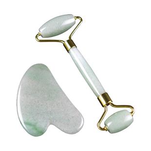 天然玉石滚轮按摩器刮痧板套装面部脸部提拉眼部拨筋美容滚脸玉轮