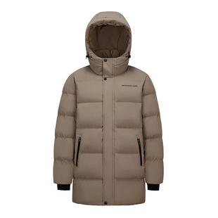 骆驼女装中长款羽绒服2025冬季三防连帽加厚保暖防寒外套男