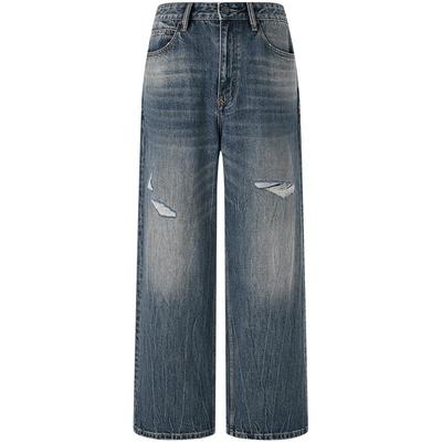 CHINISM赤尘复古宽松破洞牛仔裤