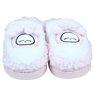 流氓兔一家三口居家厚底棉拖冬儿童可爱卡通保暖防滑毛绒拖鞋男女