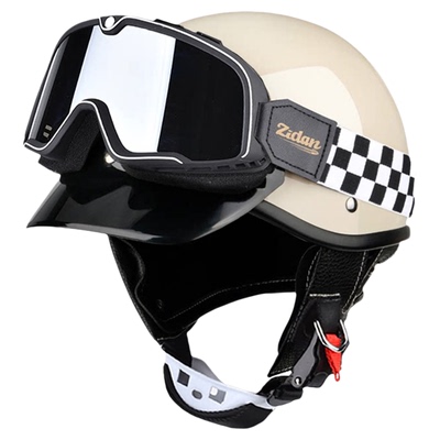 德国子弹摩托电动车头盔复古半盔