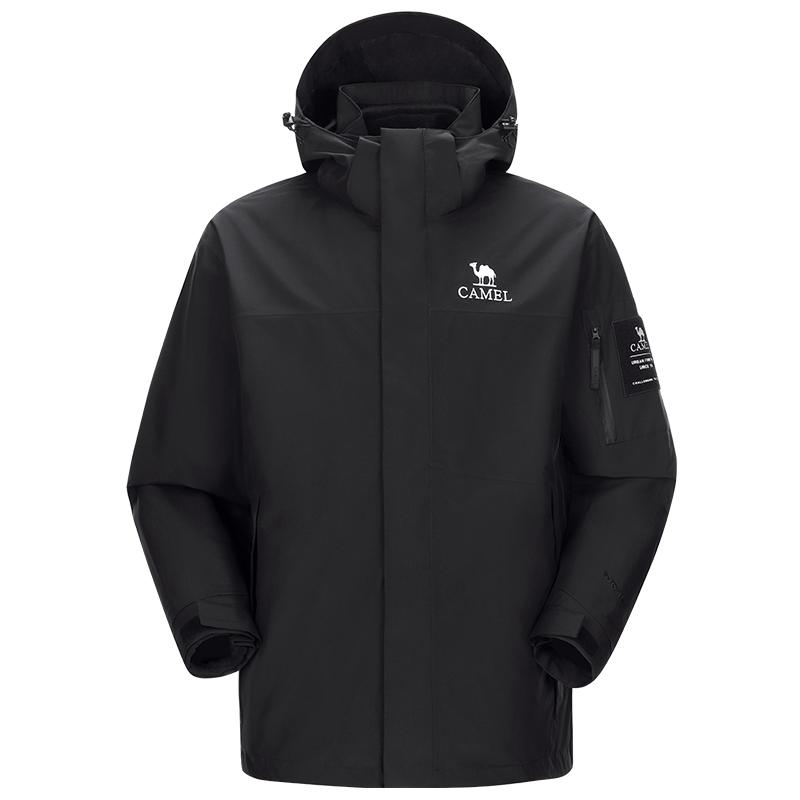 骆驼户外冲锋衣三合一拼色外套抓绒加厚防风防水进藏登山服情侣款