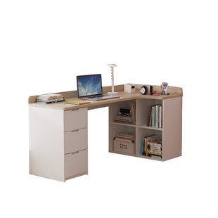 可比熊转角实木书桌学生家用电脑桌卧室拐角写字桌办公工作台定制