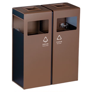 户外垃圾桶商用不锈钢分类酒店大堂立式吸烟区庭院室外定制果皮箱