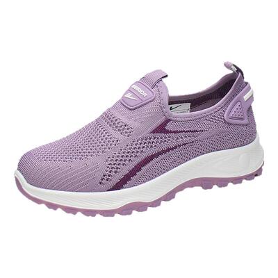 回力女鞋新款一脚蹬厚底健步鞋轻便舒适妈妈鞋透气网面休闲鞋软底