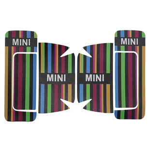 适用24款宝马mini Countryman车内门拉手装饰贴U25内门碗皮革贴纸