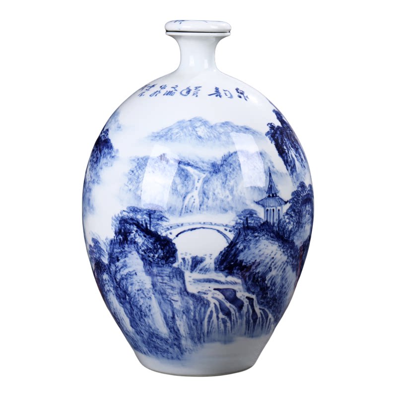 手绘陶瓷酒瓶景德镇青花瓷复古