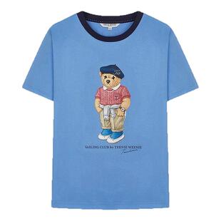 【明星同款】TeenieWeenie小熊女装T恤夏季时尚情侣撞色印花短袖