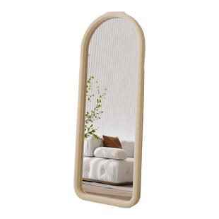 家用镜子全身穿衣镜奶油风女生卧室试衣镜网红ins风落地镜壁挂式