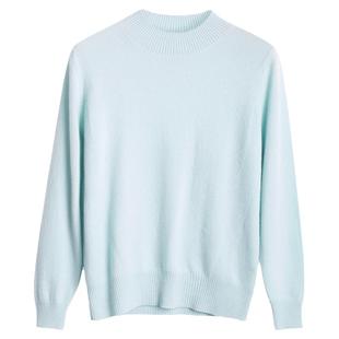 米皇秋冬新款半高领羊绒衫女纯色休闲舒适纯羊绒毛衣打底衫