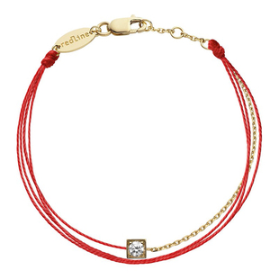redline红绳女士0.10克拉圆形钻石多绳加链手绳时尚迷人手链