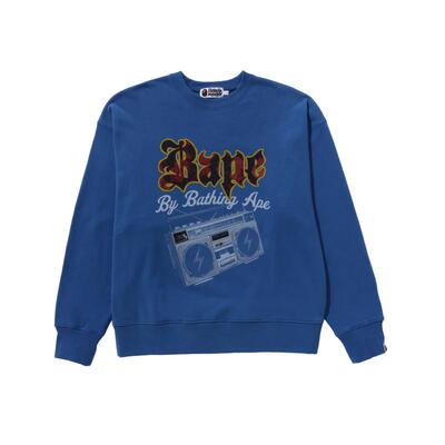 S时间线音响印花圆领卫衣BAPE