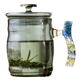 北大史玻璃泡茶杯加厚耐高温高档茶水分离杯泡茶三件杯带盖办公杯