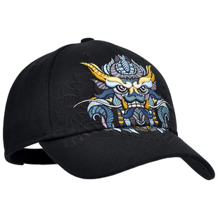 正品seeker帽子 3D刺绣麒麟中国风棒球帽 潮牌鸭舌帽男女老虎头龙
