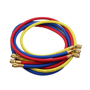 鸿森加氟管三色管汽车空调压力表连接管空调纯铜加液管空调表r13a