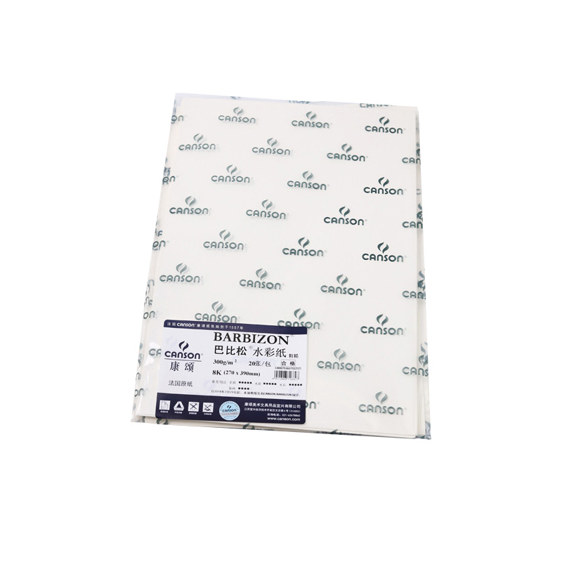 CANSON康頌Barbizon巴比松水彩紙水粉紙彩鉛紙240g300g8K4K2開全開整開1開卷筒粗紋木板平鋪卷裝包郵發(fā)貨