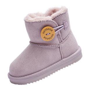 巴拉巴拉童鞋儿童雪地靴男女童棉靴加厚加绒中筒靴2025新款冬靴子