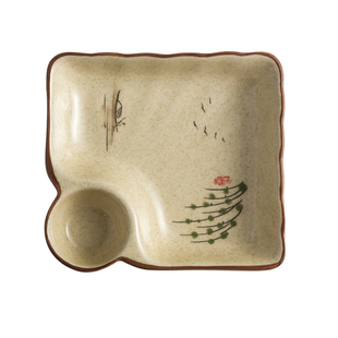 带料碟分格盘天妇罗炸物专用薯条小吃盘子陶瓷家用饺子盘日式餐具